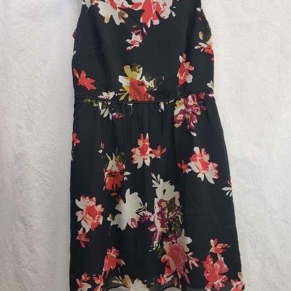 NWT Ann Taylor Loft Petite Black Floral Dress 2P - Picture 5 of 11